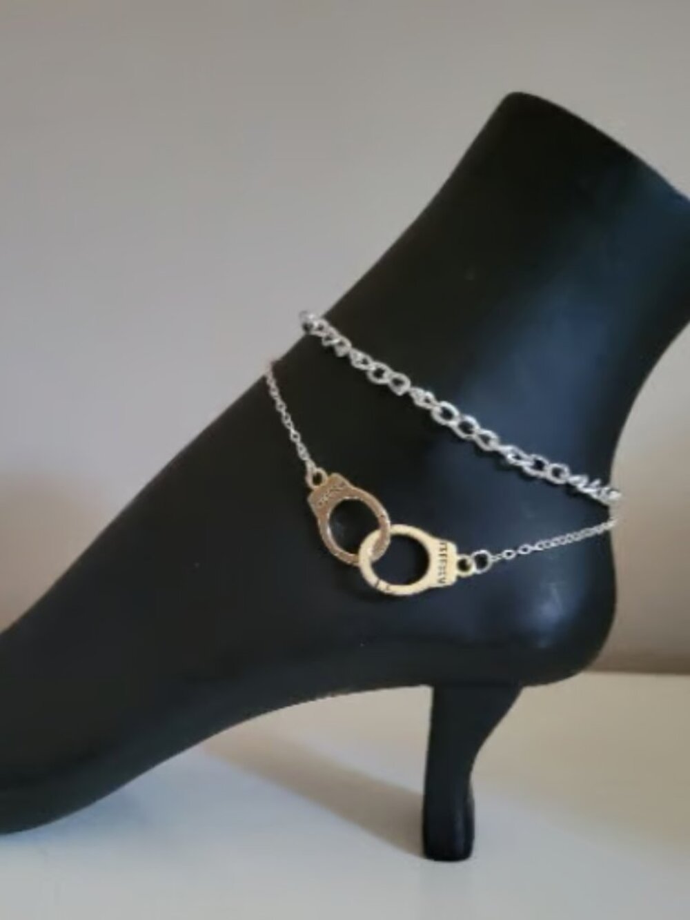 Silver Dual Chain Ankle Cuffs